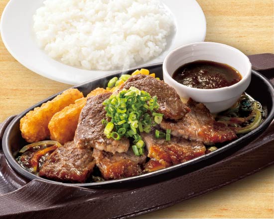 ガスト カットステーキ(6枚)ネギ＆にんにく醤油ソース弁当