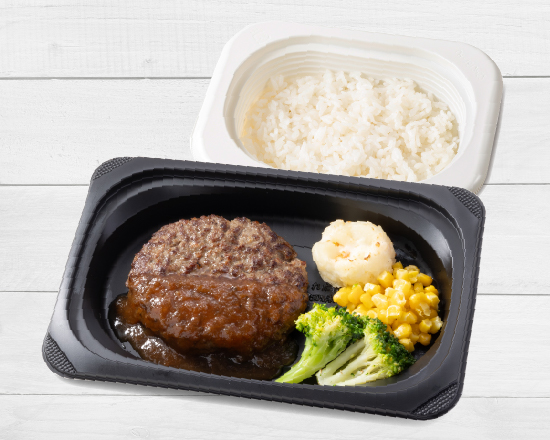 ジョナサン アンガスビーフ100%ステーキハンバーグ 和風オニオンソース弁当