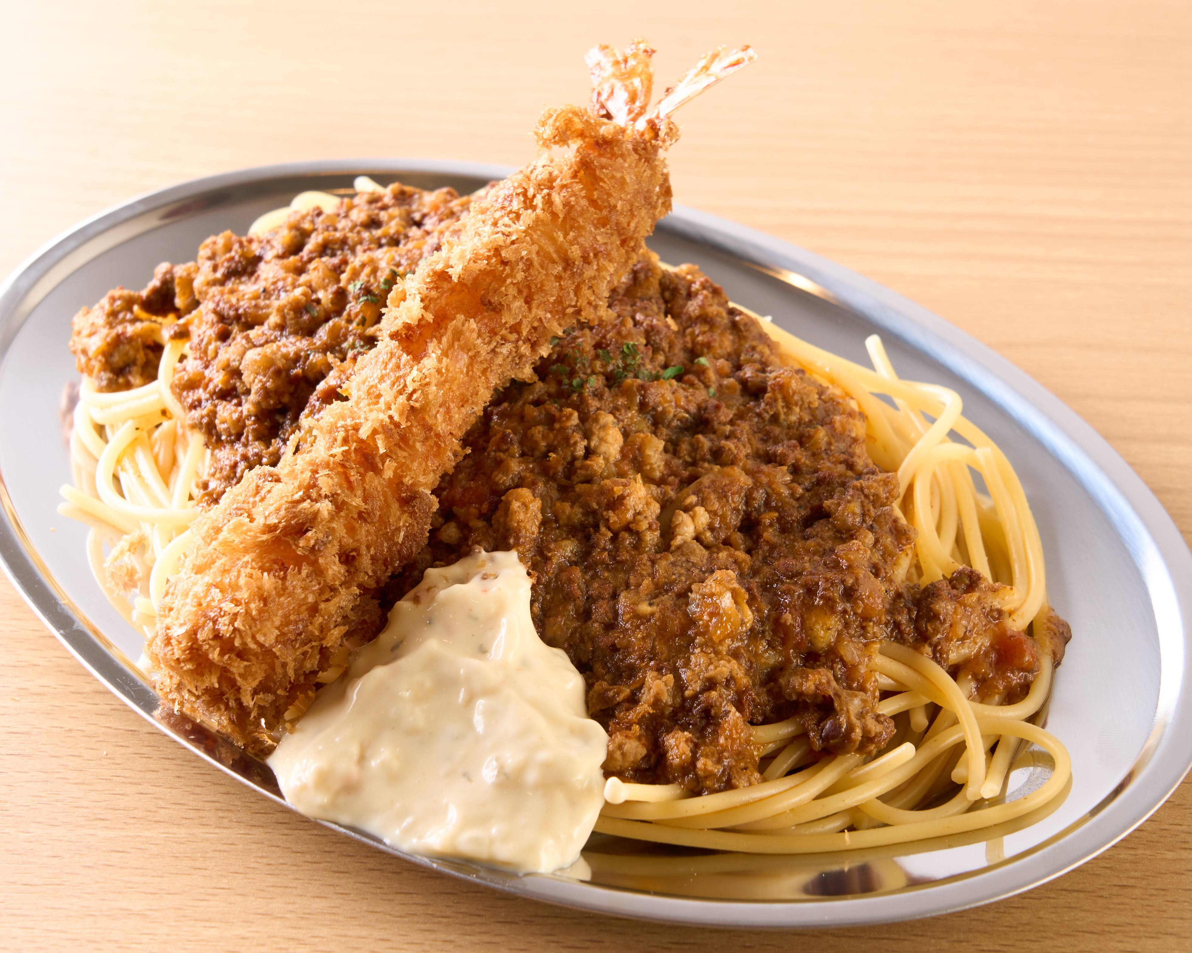 スパゲティの店『神田ナポリタン』 海老フライ＆ミートソース Deep Fried Shrimp＆Meat Sauce