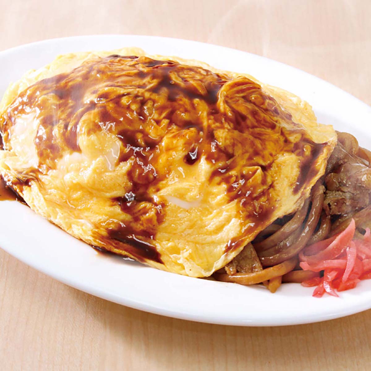 豚ソース【オム】焼きそば 【大盛】≪3395≫