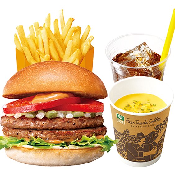 ゼッテリア ZETTERIA 【ディナーセット】ダブル絶品ビーフバーガーDouble ZEPPIN（Supreme）Beef Burger Dinner Set