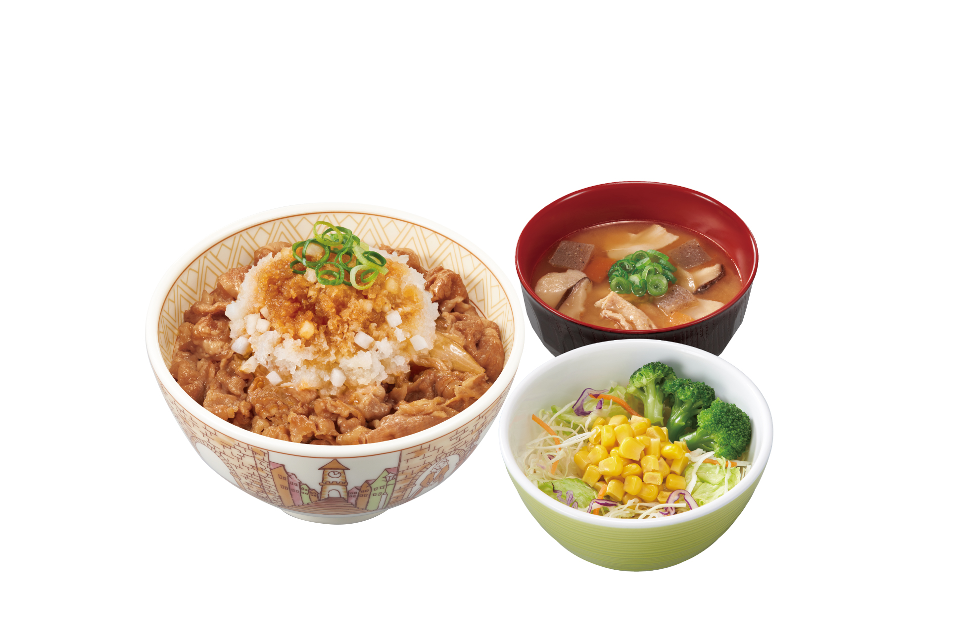 すき家 鬼おろしポン酢牛丼とん汁サラダセット