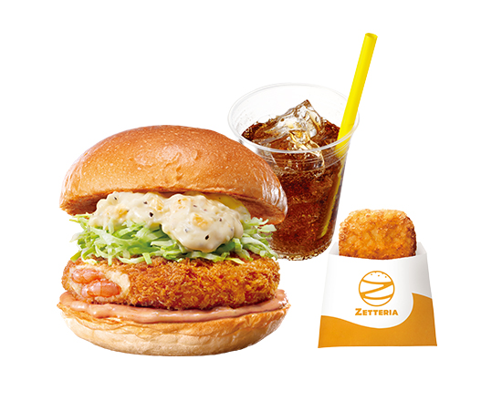 ゼッテリア ZETTERIA 【モーニングセット】えびバーガー Shrimp Cutlet Burger Set