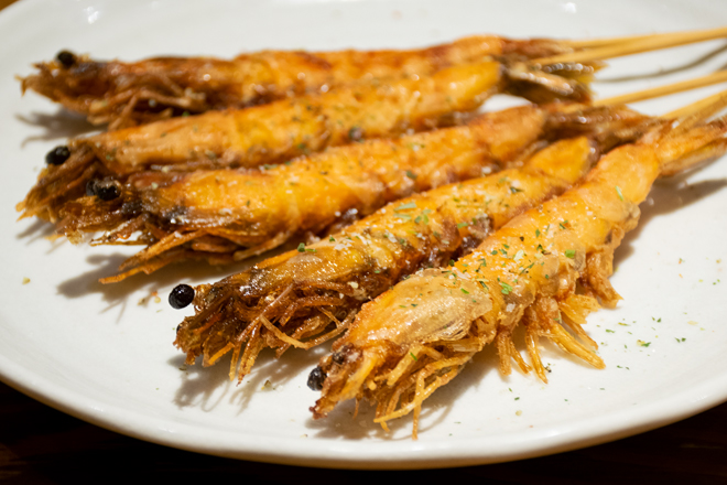 てけてけ 無限海老串 塩 1本