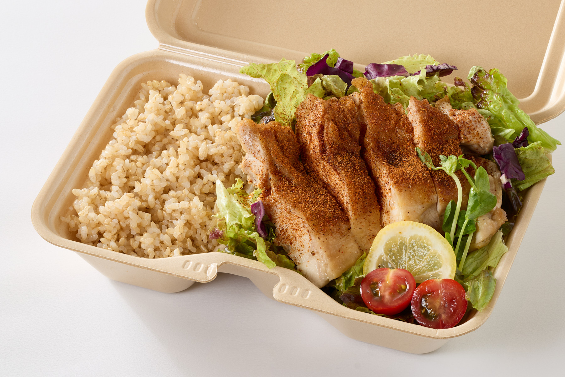 鶏あえずタンパク ケイジャンチキンと玄米のセット Caejin Chicken ＆ Brown Rice Set