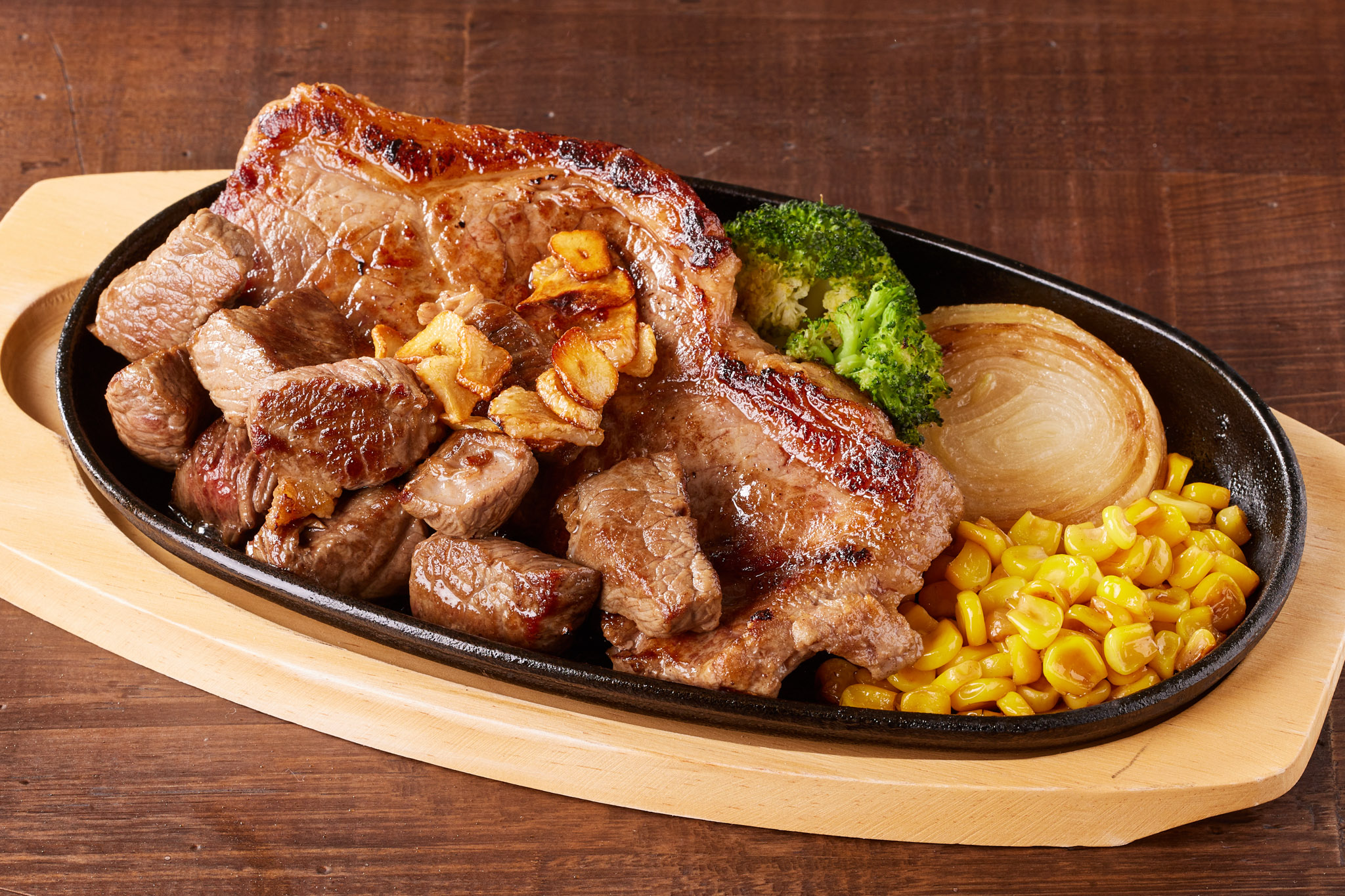 肉テロ!肉たらしくてぎゅう 【単品】サーロイン＆カットステーキの相盛りステーキ(グラム選択式)Sirloin ＆ Cut Beef Steak